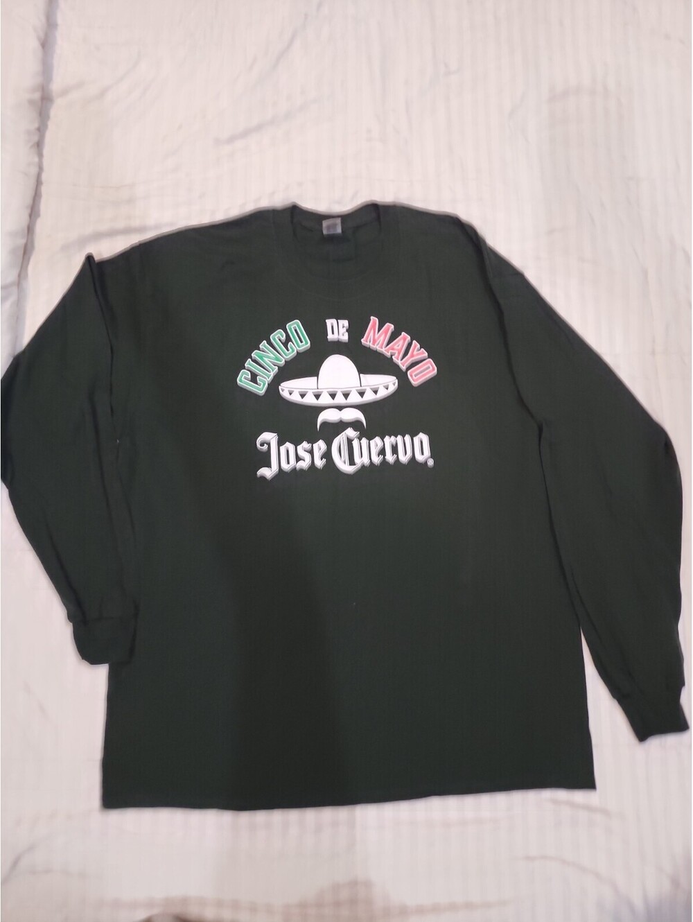 Jose Cuervo Gildan Heavy 5 De Mayo Cotton Green Long Sleeve Brand Shirt XL
